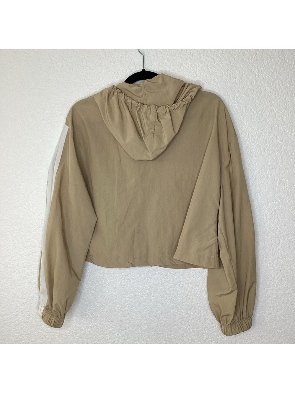 ZARA SIZE S ACTIVE ANORAK JACKET TAN SHORT CROPPED TOP GUC - Picture 10 of 14